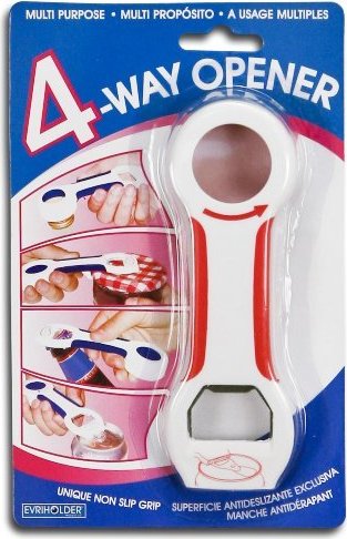 4 Way Multi Purpose Opener Plastic Evriholder