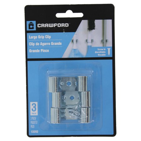 Crawford Zinc-Plated Silver Steel Grip Clip For 5-3/4 3 pk