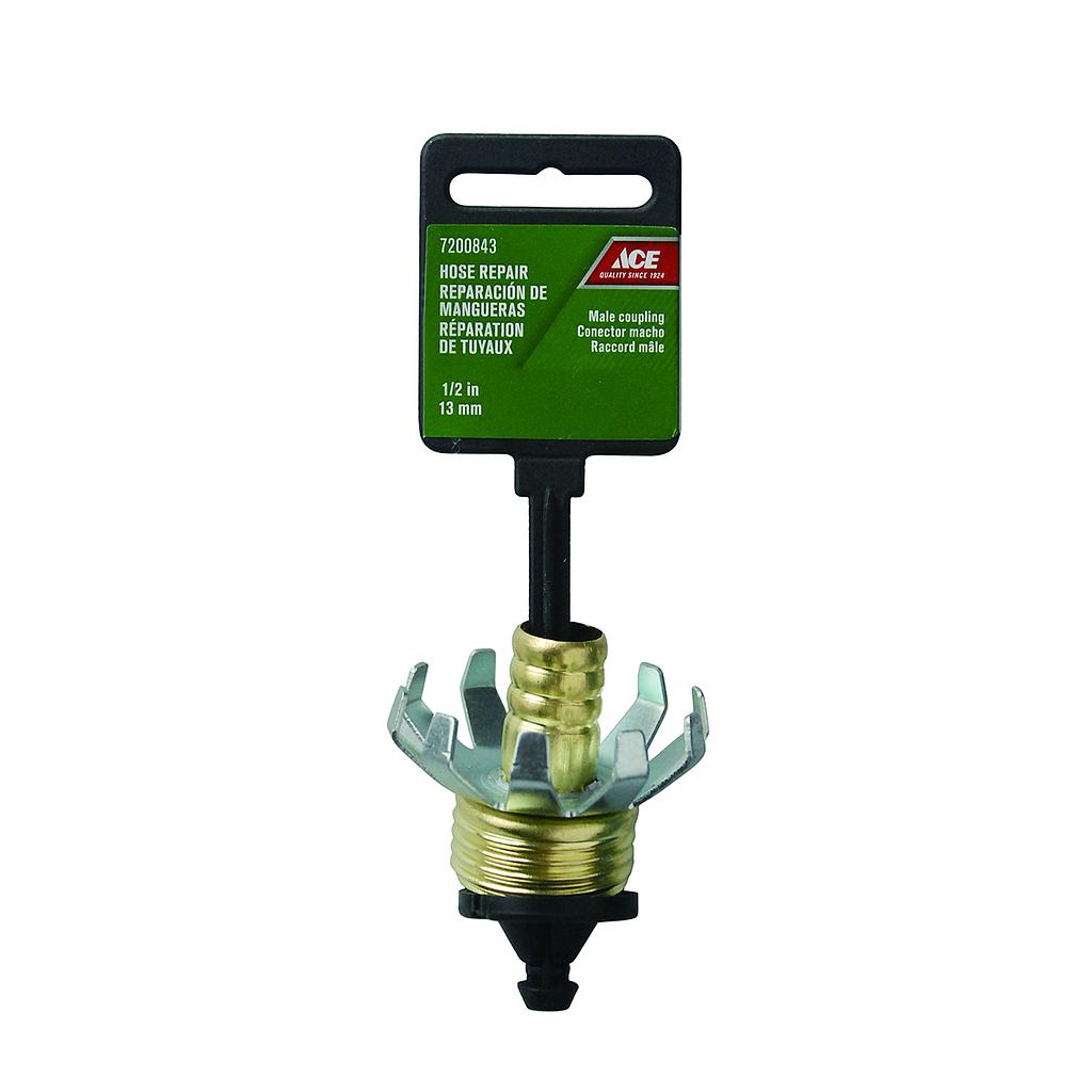 Hose Mender 1.27Cm (.5In) Clinch Male Coupling Brass Ace