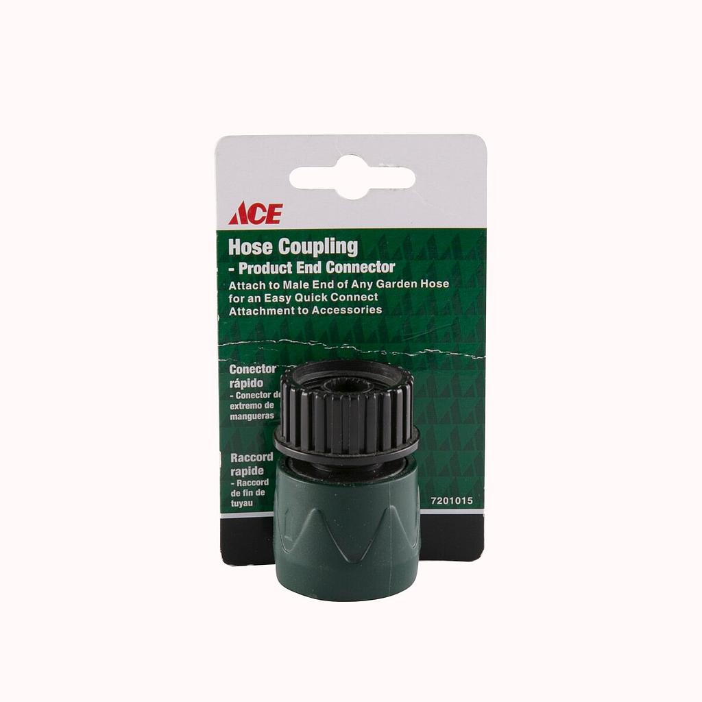 Hose Coupling Quick Connector 1.90Cm (.75In), Female Product End Connector Plastic Black Green Ace