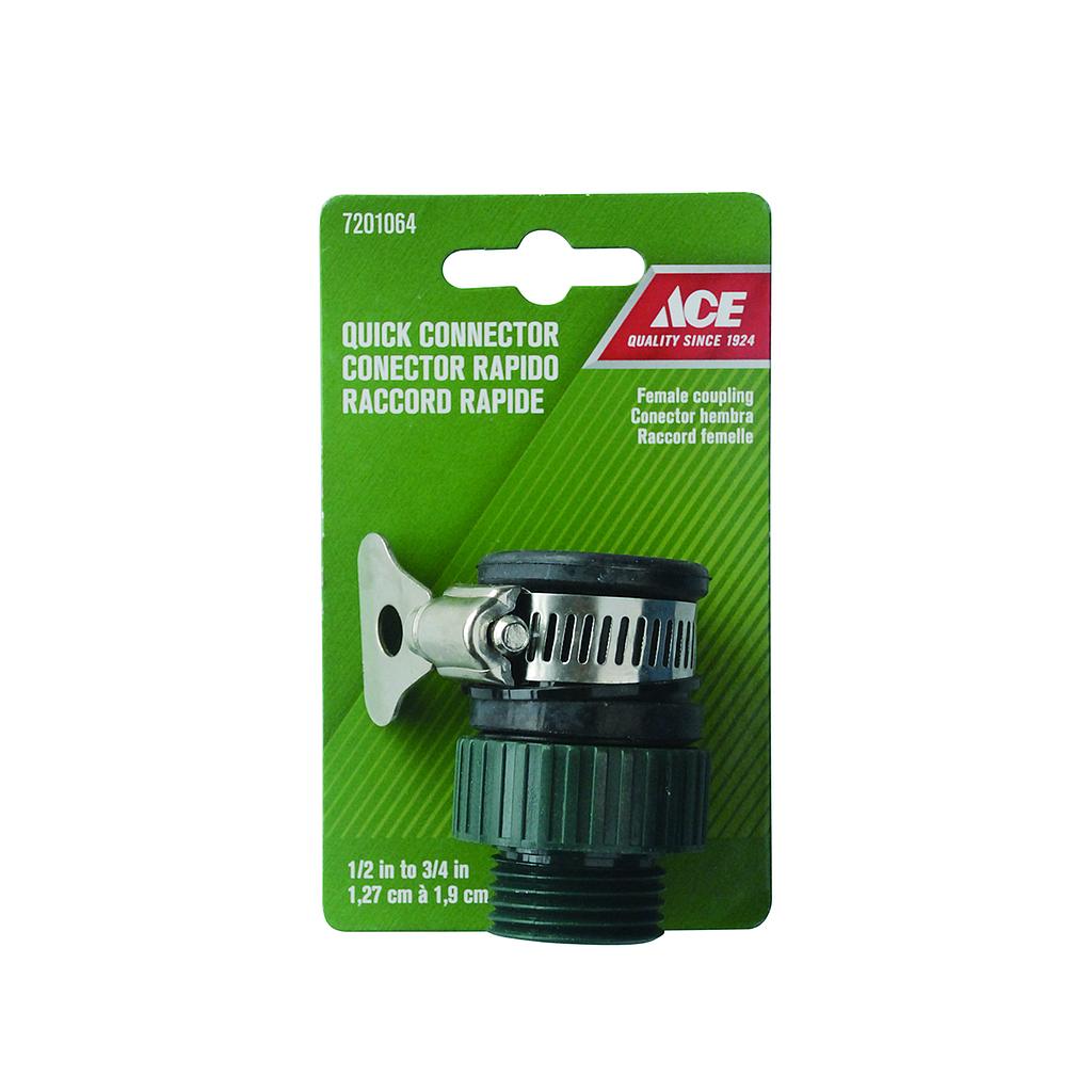 Adaptor Tap Snap In Female 1.27Cm (.5In), To 1.90Cm (.75In) Plastic Green Black Ace