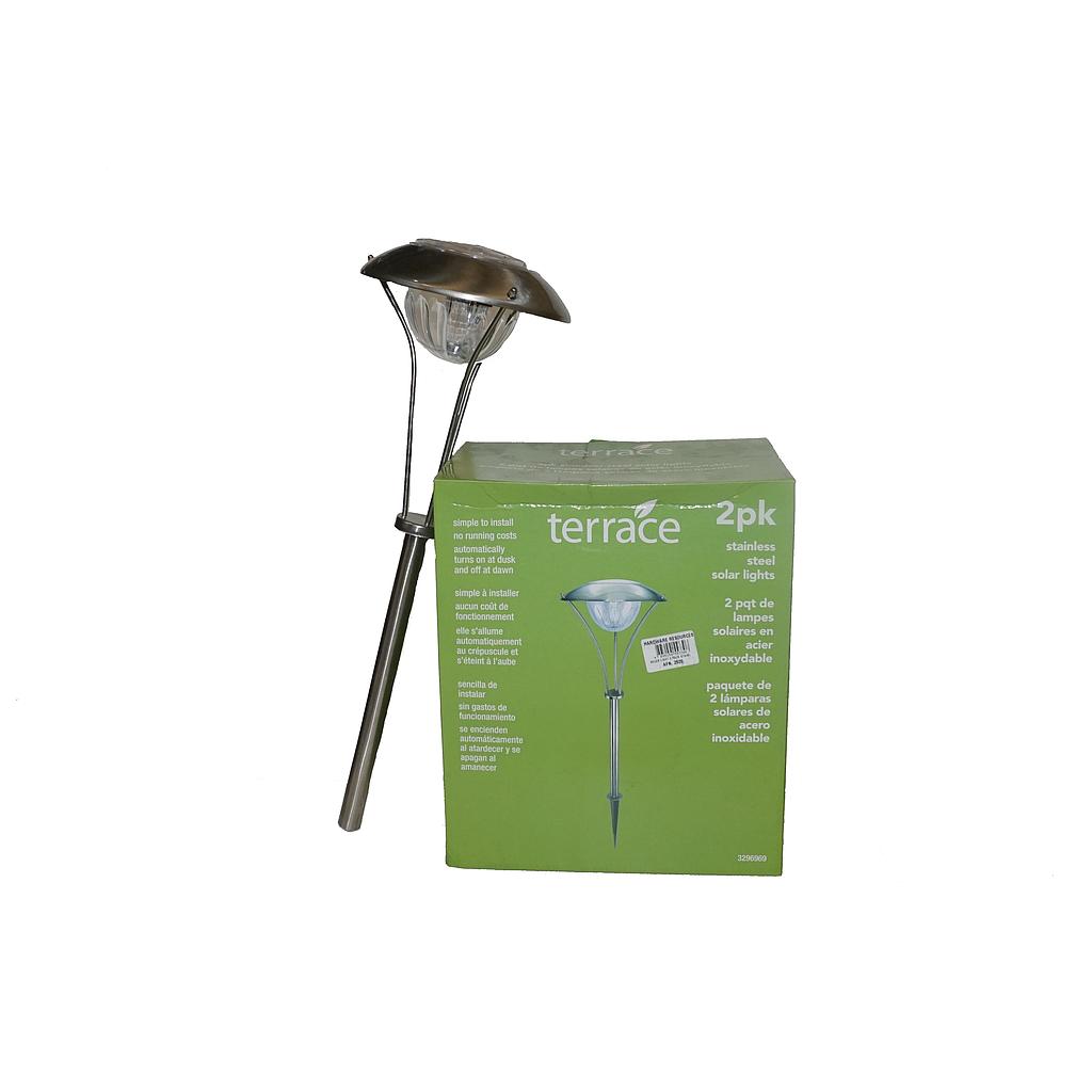 Solar Light 2 Pack Stainless Steel Terrace