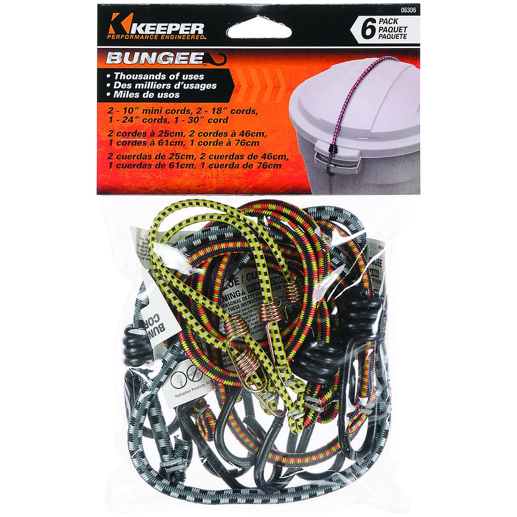 Multi-Pack 6 Pieces Bungee Cord Polypropylene