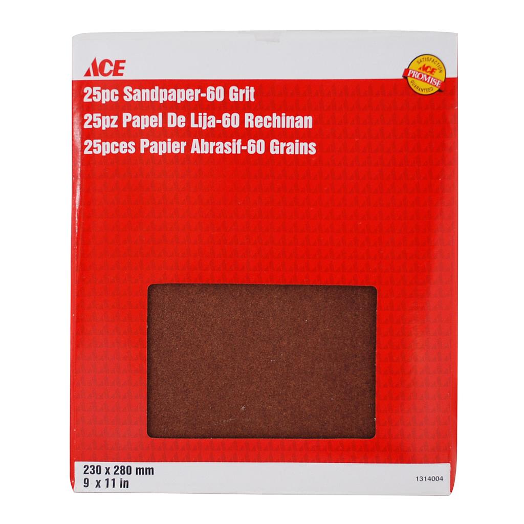 Coarse Sandpaper 60 Grit 25Pcs 9In X 11In (22