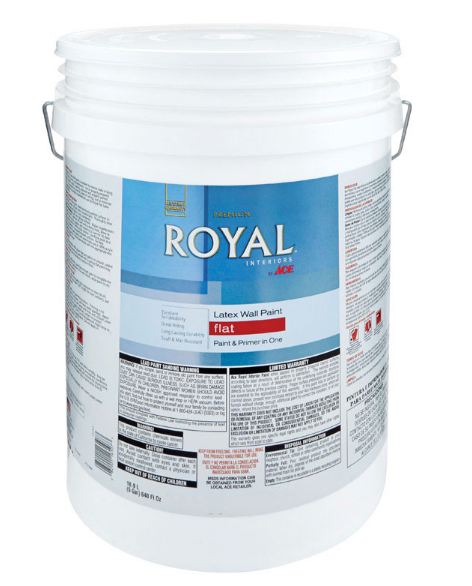 Ace, Royal Flat Midtone Hi-Hide Base Vinyl Acetate/Ethylene Paint Indoor 5 gal.