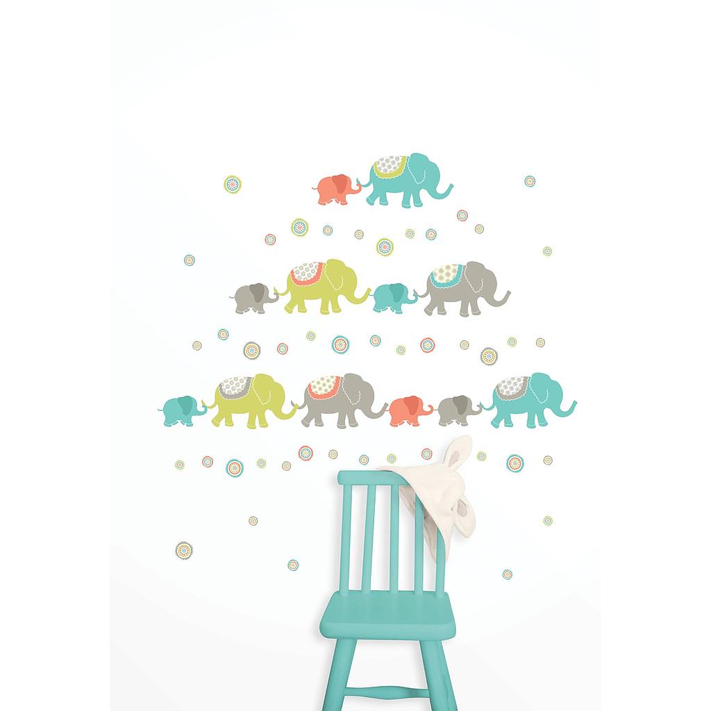 Tag Along Elephants Wall Art Kit
