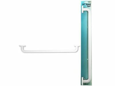 InterDesign Contemporary Satin Nickel/White White Towel Bar 24 in. L Plastic.