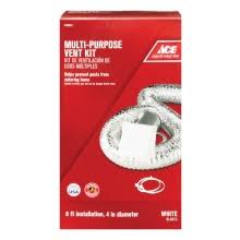 Ace 96 in. L x 4 in. Dia. Silver/White Aluminum Dryer Vent Kit
