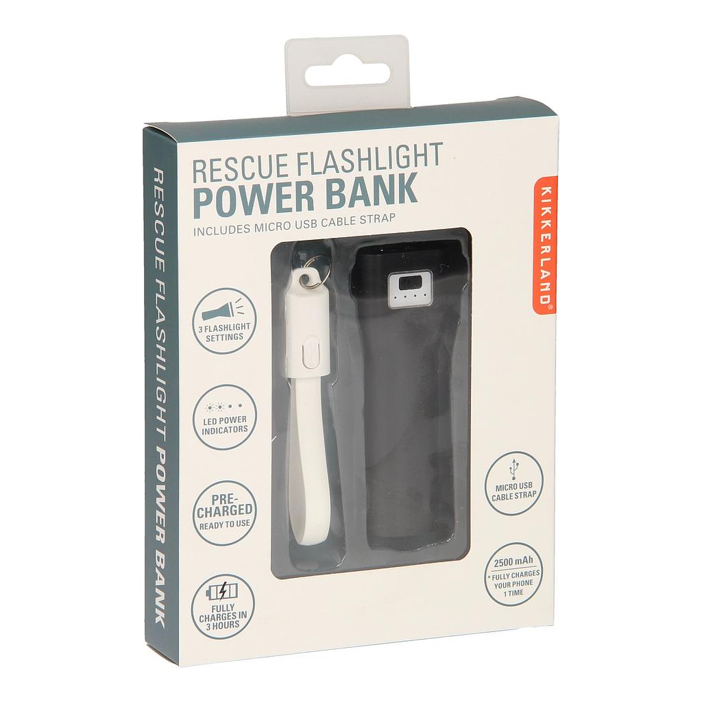 KIKKERLAND Black Flashlight Power Bank