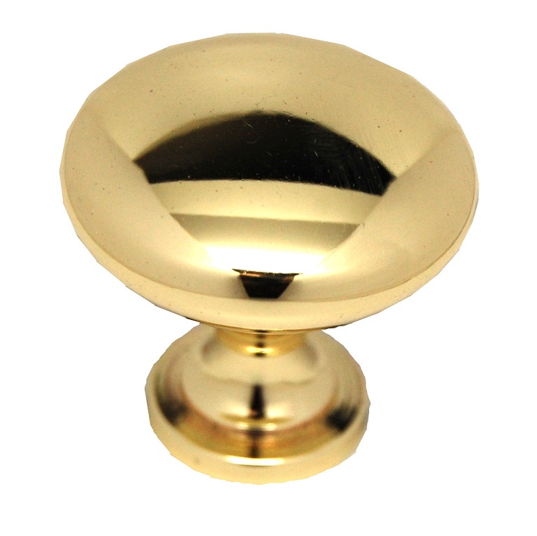 KNOB 1-1/4" POL BRASS