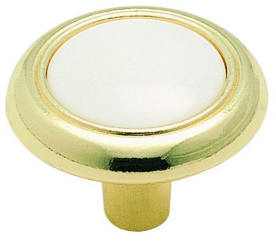 KNOB 1.25"RND PBW/WHTPL