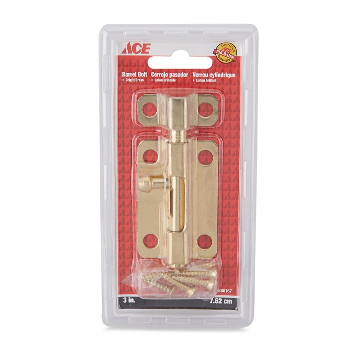Barrel Bolt 3In (7.62Cm) Brass Ace