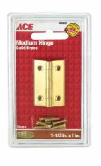 Hinge Medium 1In (2.54Cm) Polished Brass Ace