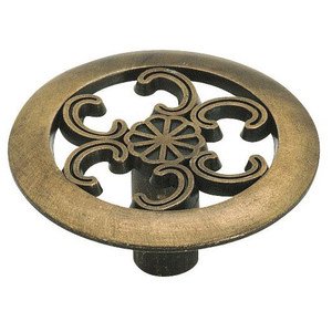 Amerock Allison Round Cabinet Knob 1-1/2 in. Dia. 3/4 in. Antique Brass 1 pk