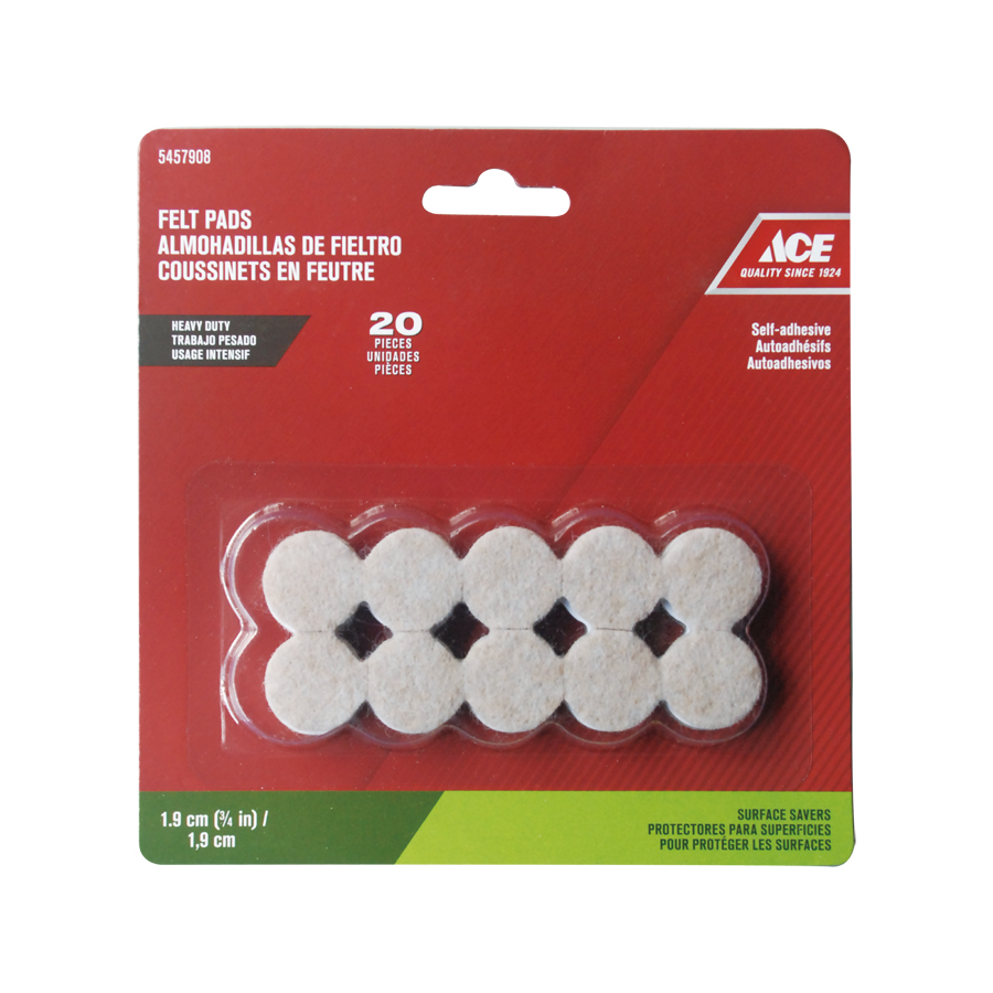 Round Felt Pads - 3/4 In.
