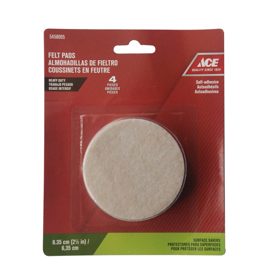 Round Self Adhesive Felt Pad - 2 1/2 In.