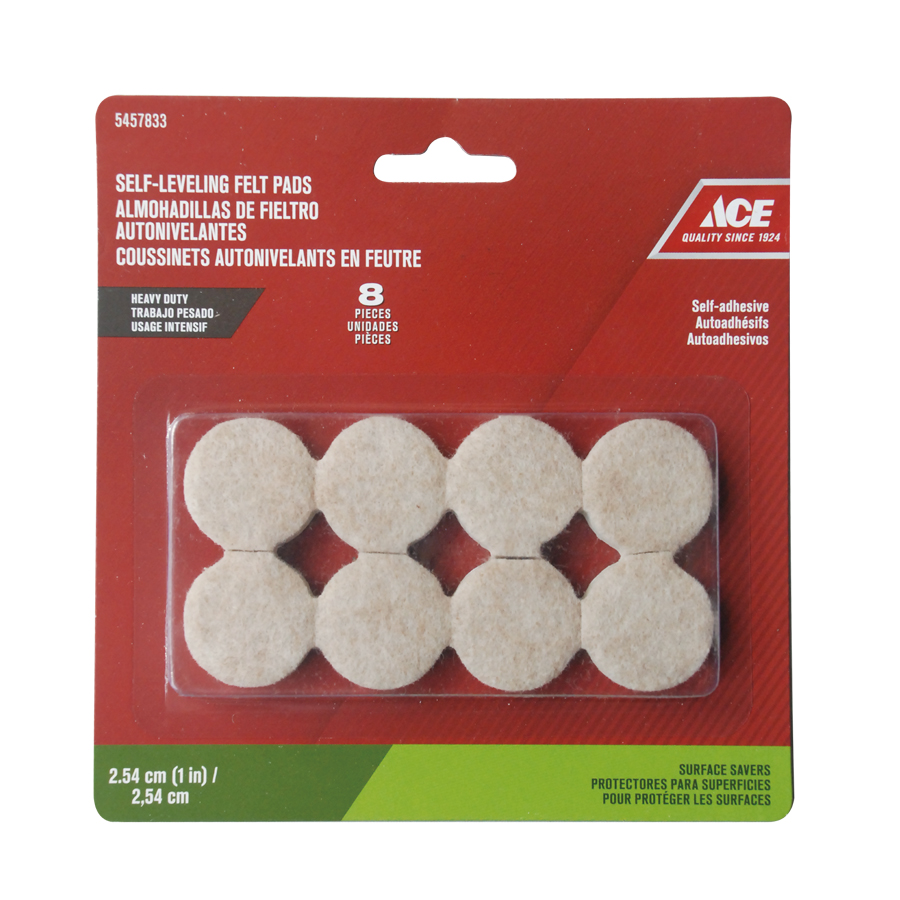 Self-Leveling Round Self Adhesive Felt Pad - 1 In.