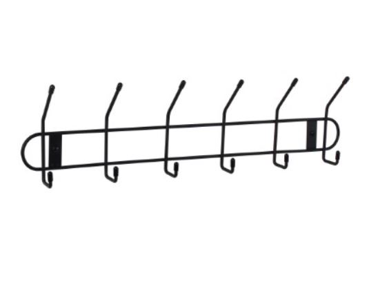 Spectrum 20 in. L Black Steel Hook Rack 1 pk