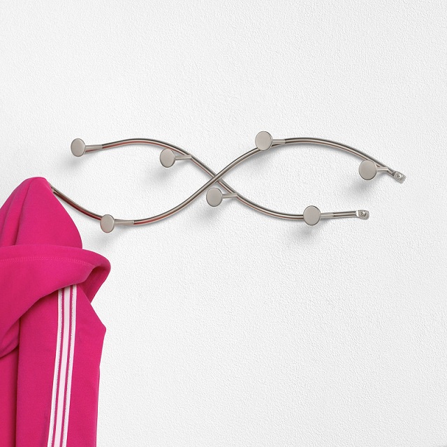 Sweep Double 8 Hook Rack Wall Mount With Scre