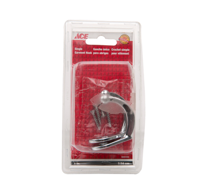 Single Garment Hook 25Mm (1In) Chrome Ace