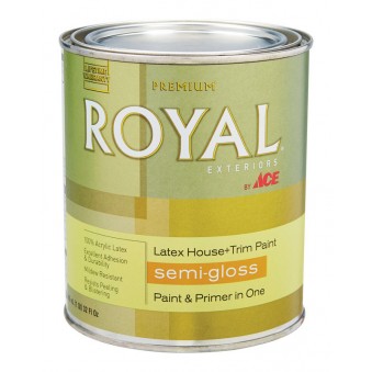 Ace Royal Semi Gloss White Acrylic Latex, House & Trim Paint & Primer 1 Qt.