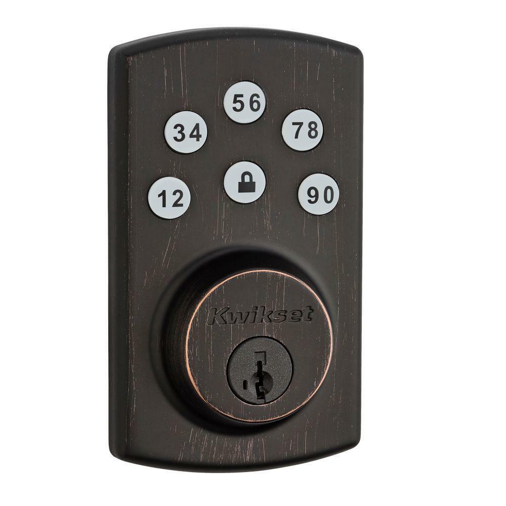 Kwikset Venetian Bronze Metal Electronic Deadbolt