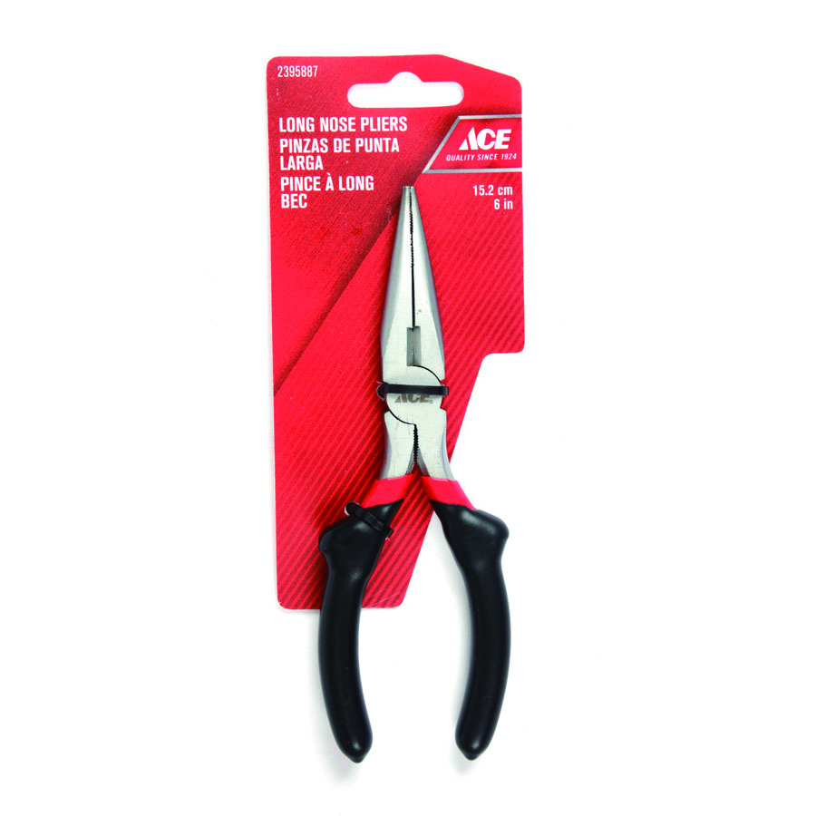 Long Nose Pliers 15Cm (6In) Vinyl Grip Handle Ace