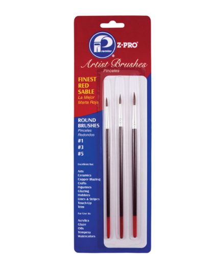 PAINT BRSH ARTIST RS 3PK                