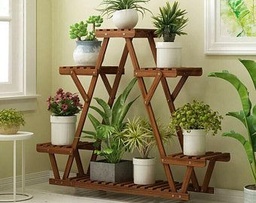 High Wooden Plant Stand
