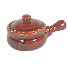 SOUP BOWL/LID BRN 10OZ