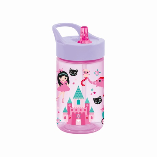 430 cc Decorated Bottle with Straw-Unicorn Princess