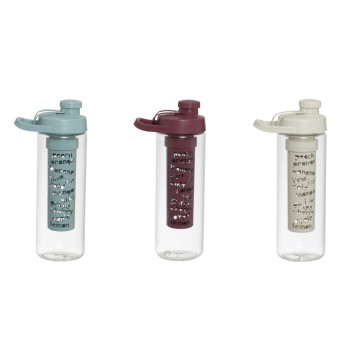 0.65 lt Bottle with Fruit Infuser-Screw Cover-Nordic Colour-Mix