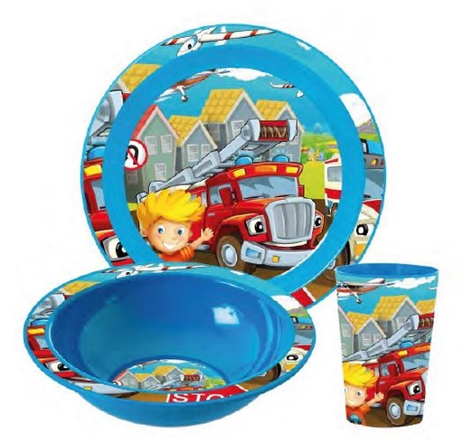 Plastic-Bowls-Cups-Plates-Sets-Blue Cars