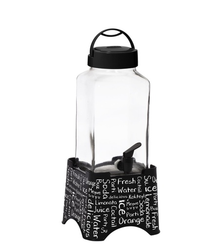 3 lt Decorated Square Beverage Dispenser - Water