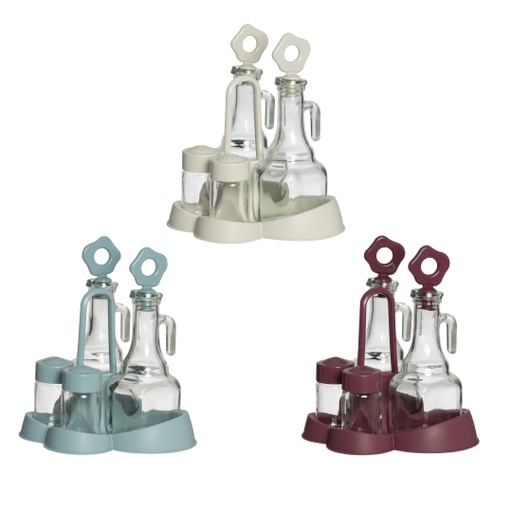 2pcs 275cc Oil&Vinegar Bottle and Salt Shaker Set.