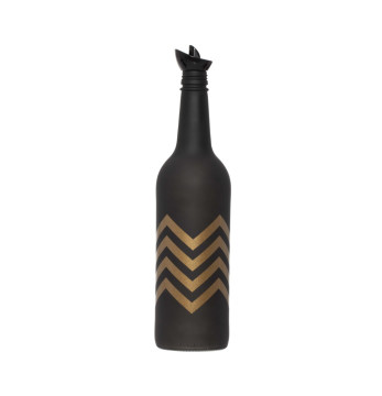 750 cc Coloured New Oil Bottle - Mat Black Copper Zigzag