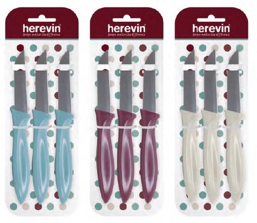 3 Pcs 7,8 cm Knife Set With Card--Nordic Colour-Mi