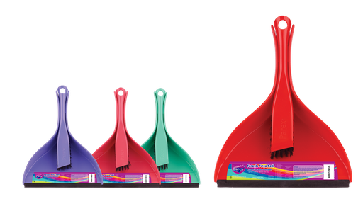 PAREX BRUSH SET WITH DUSTPAN 
(COLORFUL - 4 COLOURS)