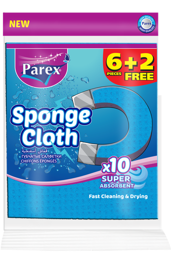 PAREX SPONGE CLOTH (8 PIECES VALUE PACK)
 ( 20cm x 18cm )