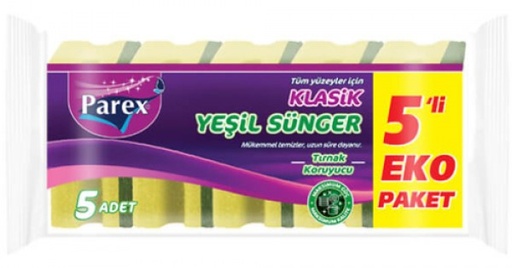 PAREX SPONGE GREEN NAIL SAVER VALUE 5 PIECES