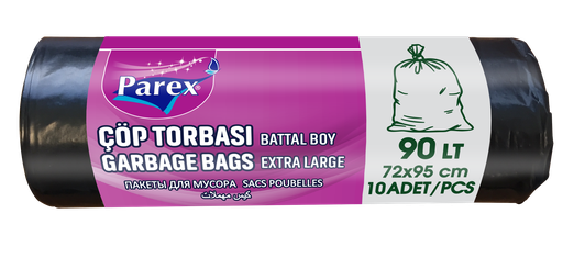 PAREX PROFESSIONAL GARBAGE BAGS EXTRA LARGE (10 PIECES-72X95Cm 90L)