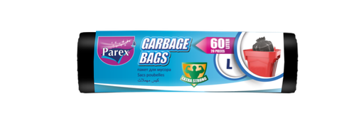 PAREX -  CLASSIC BLACK GARBAGE BAGS LARGE (20pcs - 65x80cm 60L)
