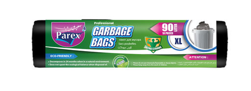 PAREX -  CLASSIC BLACK GARBAGE BAGS EXTRA LARGE (10pcs -72x95cm 90L)