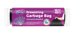 PAREX ECONOMIC DRAWSTRING GARBAGE BAG- LEVANDER SCENTED (55*60 cm- 15 pcs) 40L