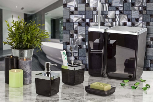TOSKANA BATHROOM SET - TRANS. BLACK