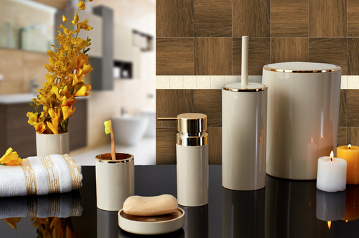 LENOX BATHROOM SET / BEIGE-GOLD