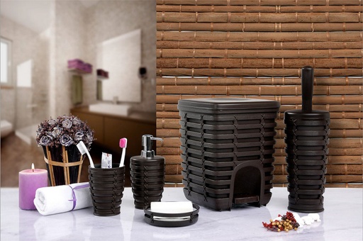 PALM BATHROOM SET 5 PCS/ BROWN
