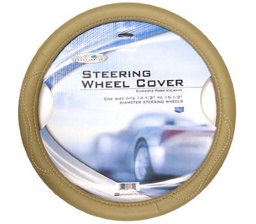 Cover Steering Wheel Tan Leatherette Custo