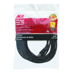 Usb 20 Ab Cable Bagged 15Ft (457.20Cm) Ace