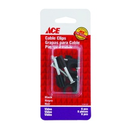 Cable Clips Rg6 6 Black Ace